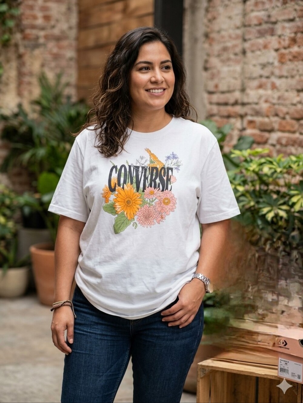 Converse Desert Floral Graphic Tee - White - Size XXL